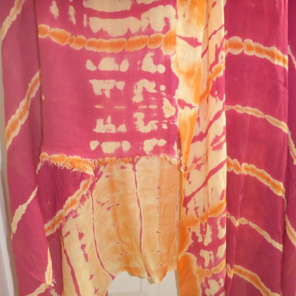 Woman's 100% Viscose Large Sheer Tie Dye Print Wrap - Picture 4 of 5
